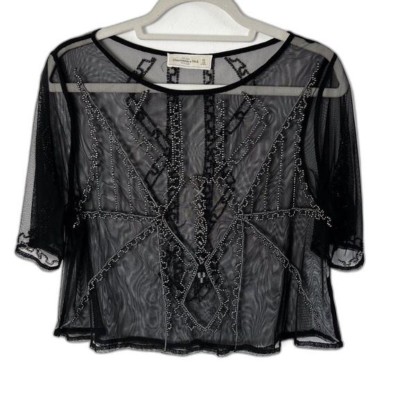 Abercrombie & Fitch Beaded and Embroidery Short Sleeve Top Size XS - Picture 1 of 5